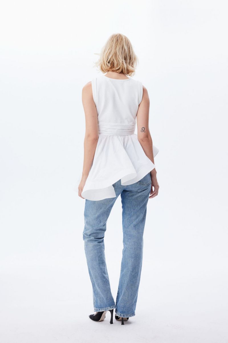 Peplum Mix-Media Top