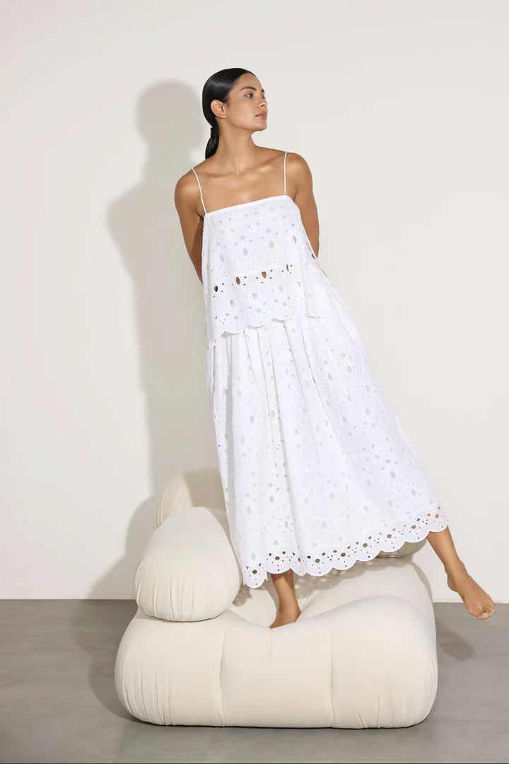 Broderie Relaxed Skirt - White