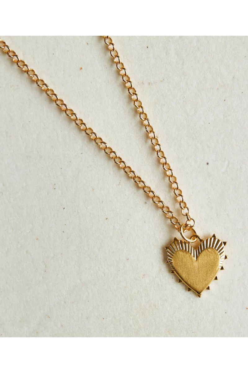 HART - Small Heart of Gold Necklace-Mini Belcher Chain