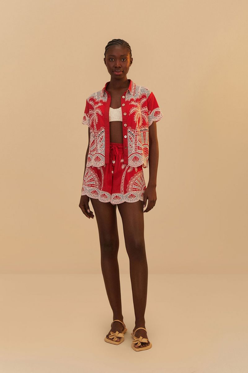 Palm Tree Embroidered Shirt