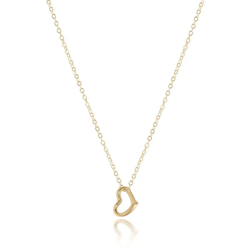 16" Necklace Gold - Love Small Gold Charm