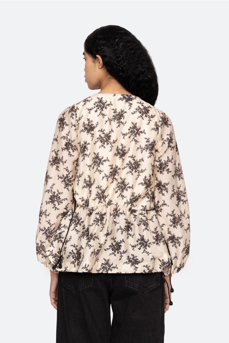 Joan Print Tie Front Top