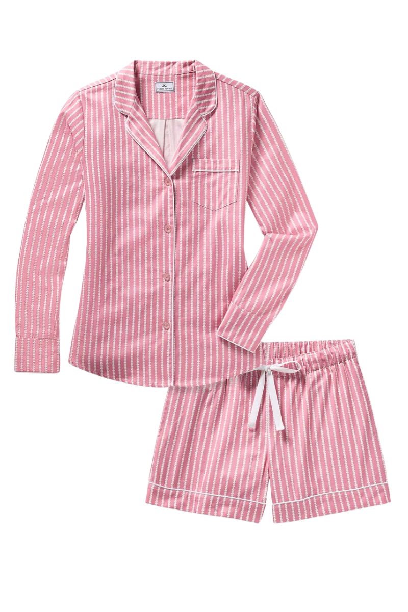 Twill Short Sleeve Pajama Short Set