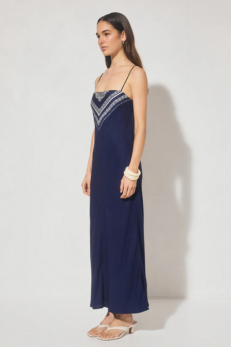 Serafina Dress Navy Base Cream