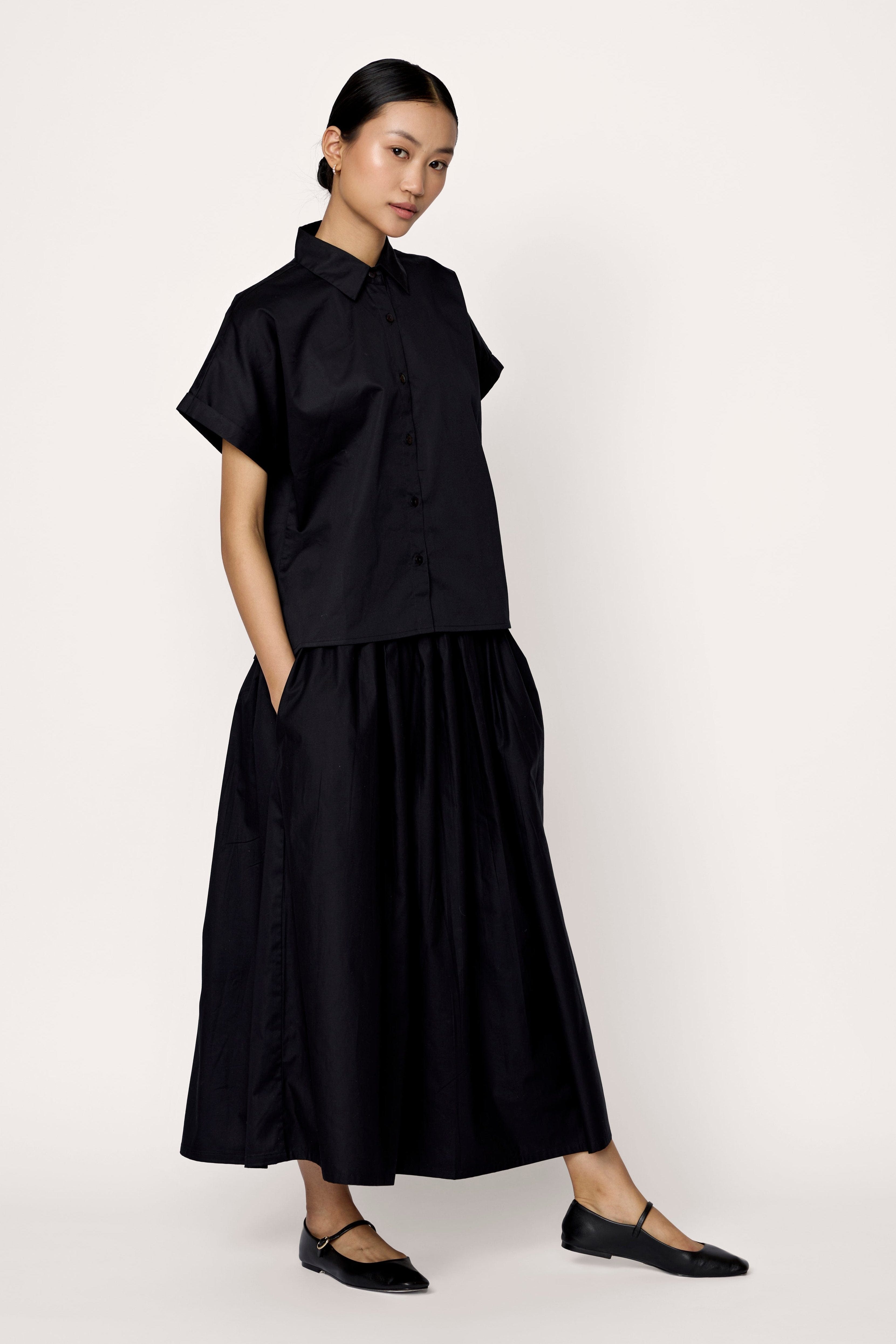 Relaxed Short Sleeve Shirt - Black