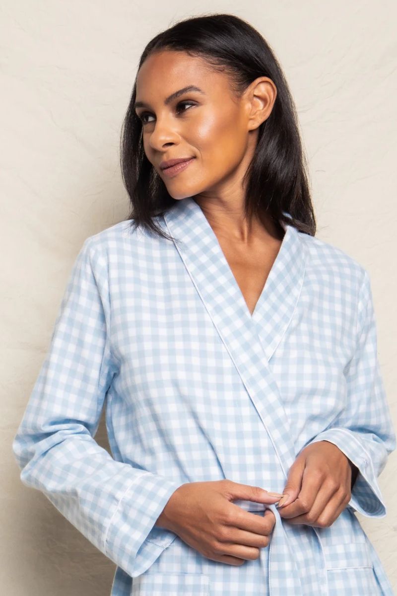 Twill Robe Light Blue Gingham