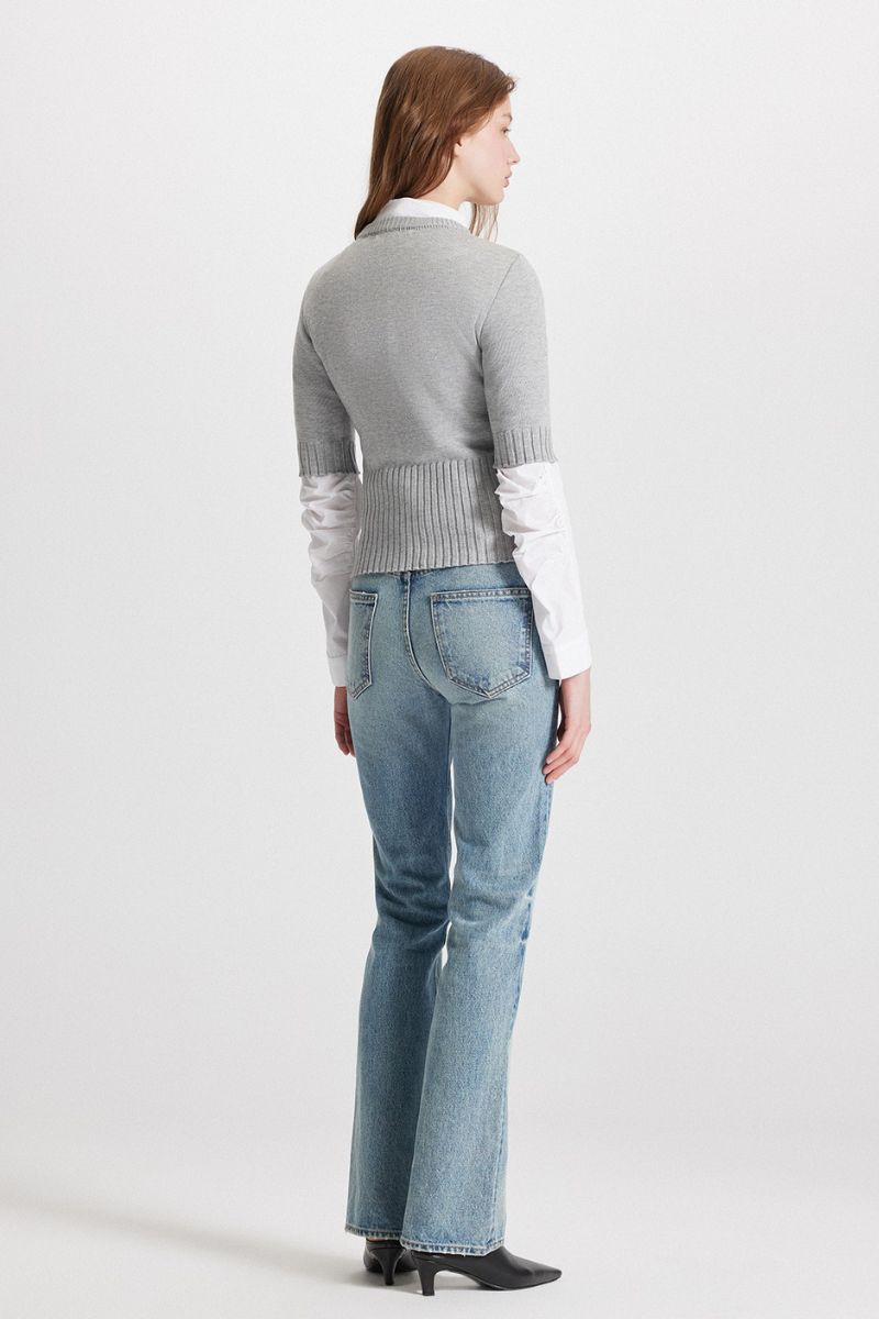 Nomia Ribbed Waist Crew Sweater Tee