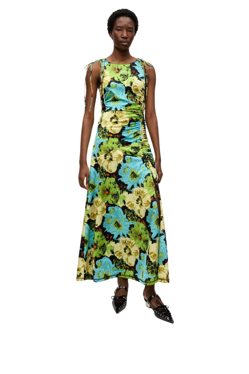 ganni floral print long dress Ganni Marceau Georgette floral wrap dress