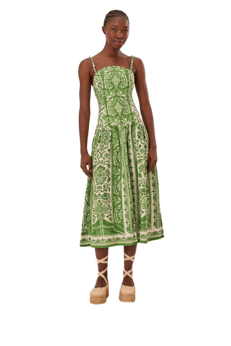 knee length dresses for ladies Delicate Tapestry Midi Dress