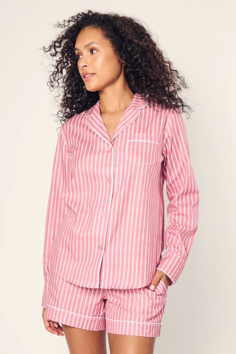 Twill Short Sleeve Pajama Short Set