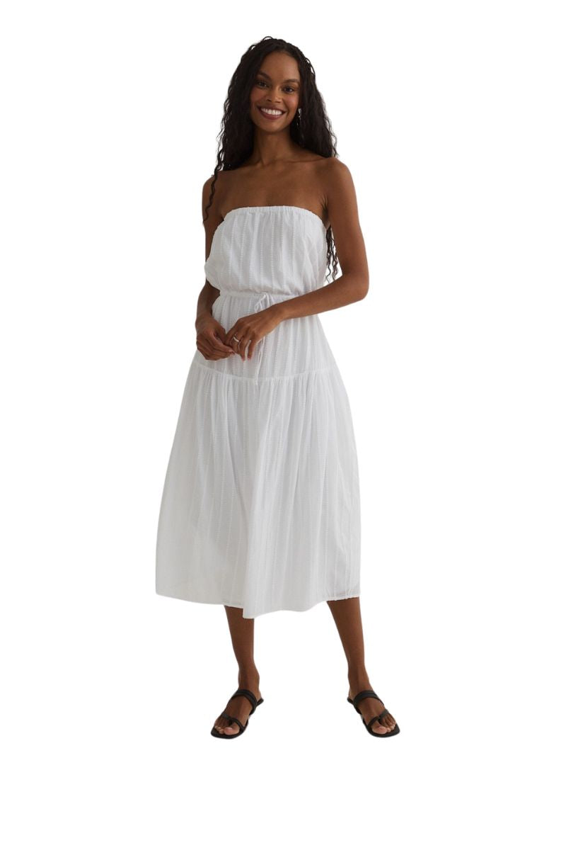 knee length dresses for ladies Ruffle Hem Linen Midi Dress | European Linen main image 0