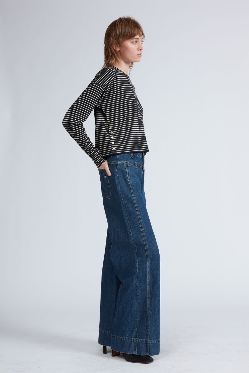 The Knit Stripe Crewneck Pullover