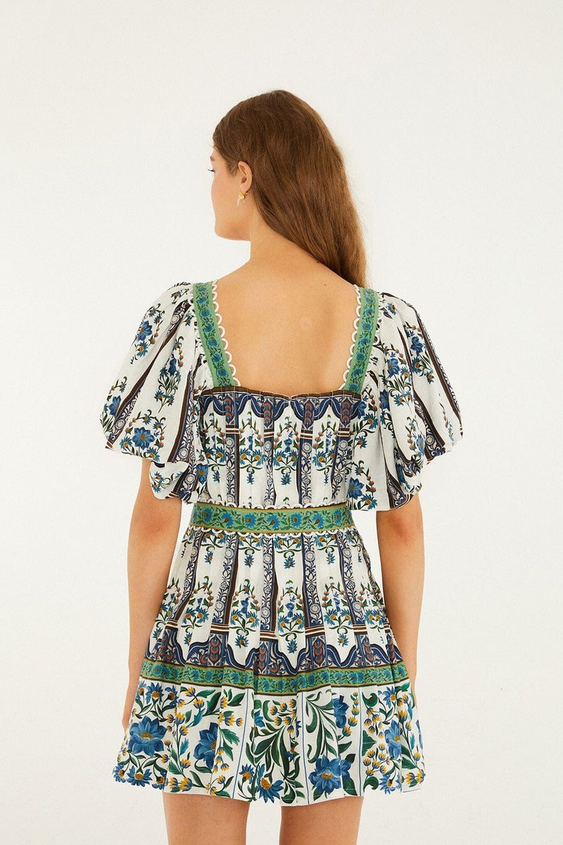 Manoela Off-White Short Sleeve Belt Mini Dress