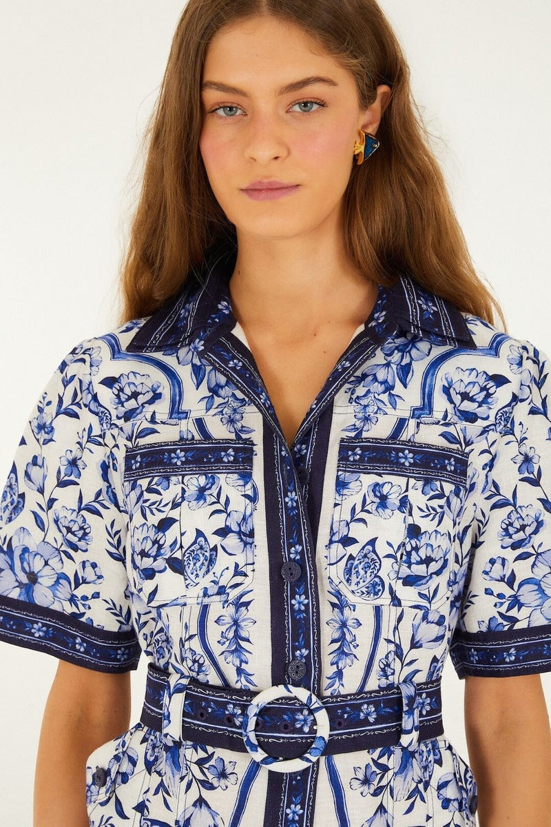 Porcelain Garden Off-White Mini Dress