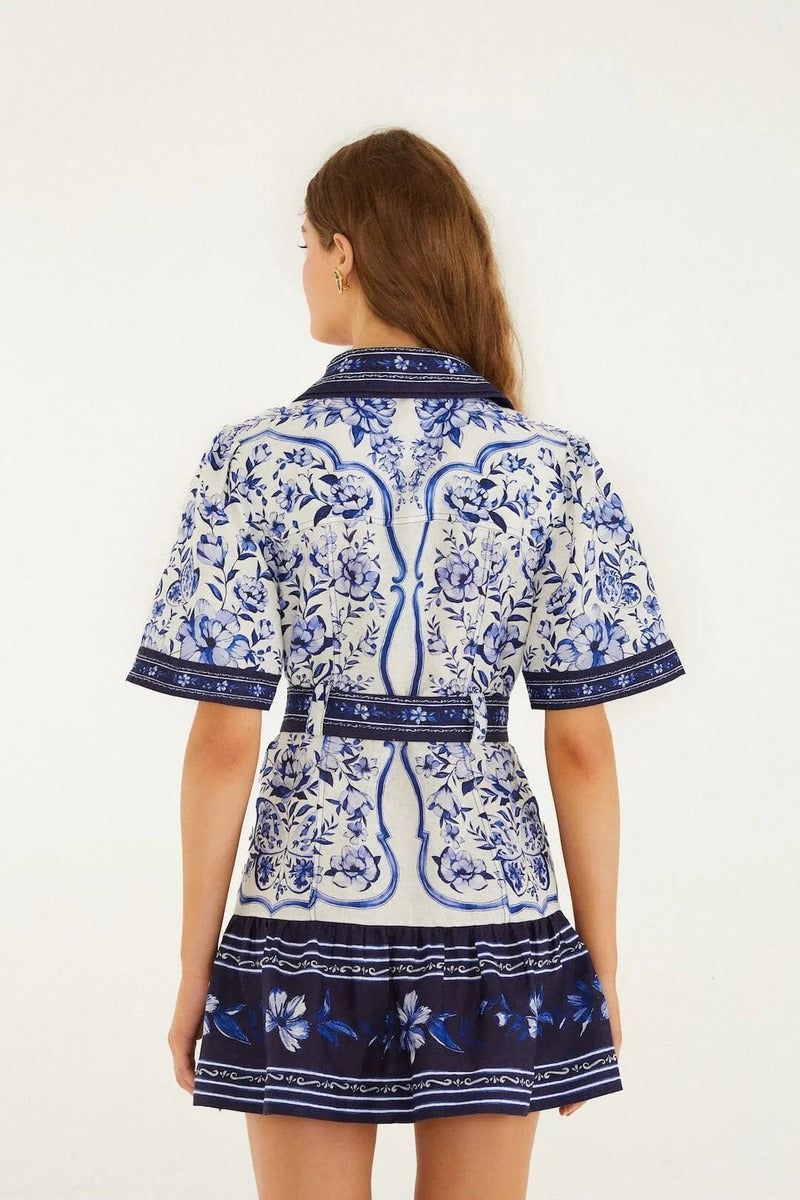 Porcelain Garden Off-White Mini Dress