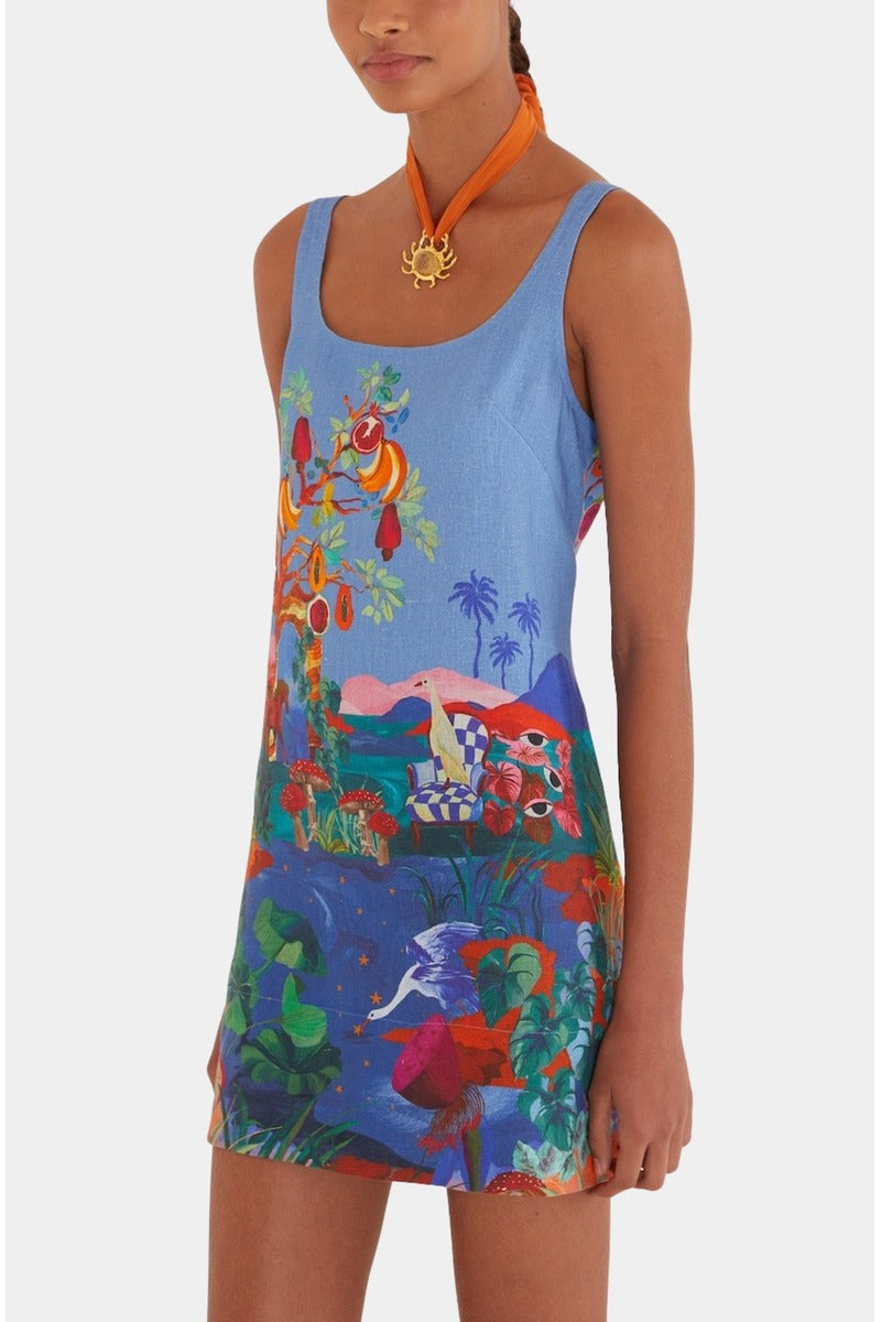 Dream Landscape Multicolor Mini Dress