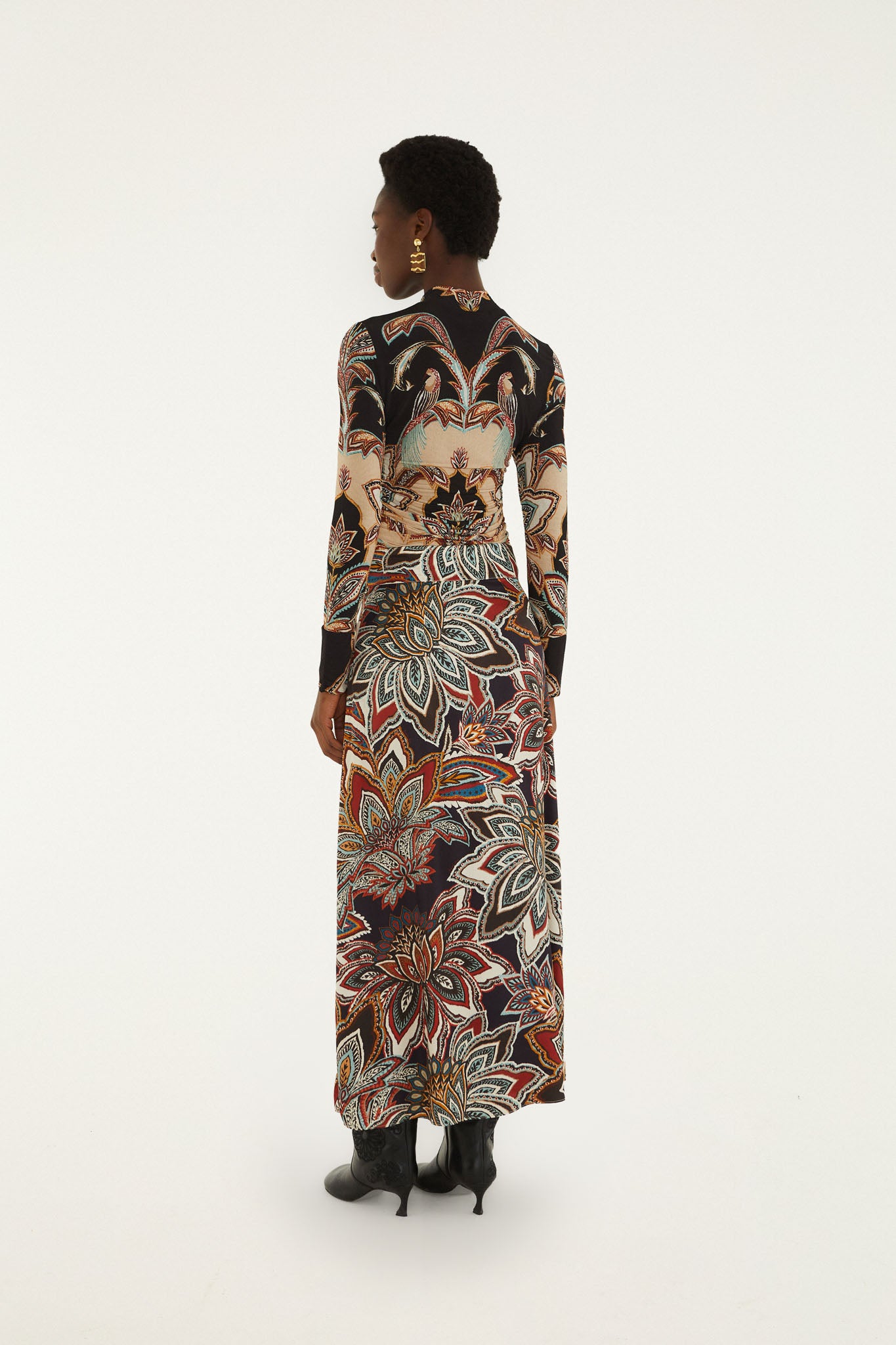 TAPESTRY FLOWERS BEIGE MAXI SKIRT