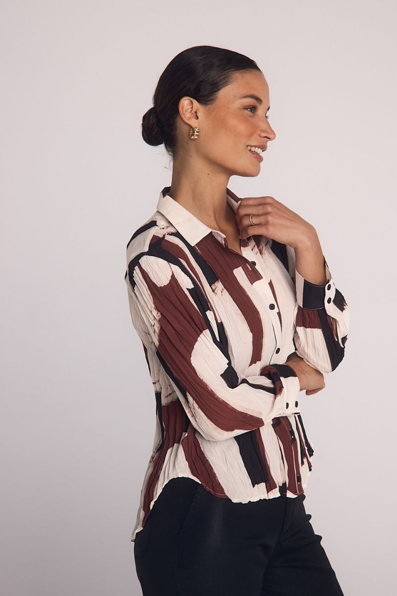 Pleated Button Down