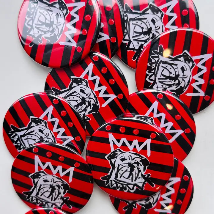 Red x Black Gameday Button 2.5"