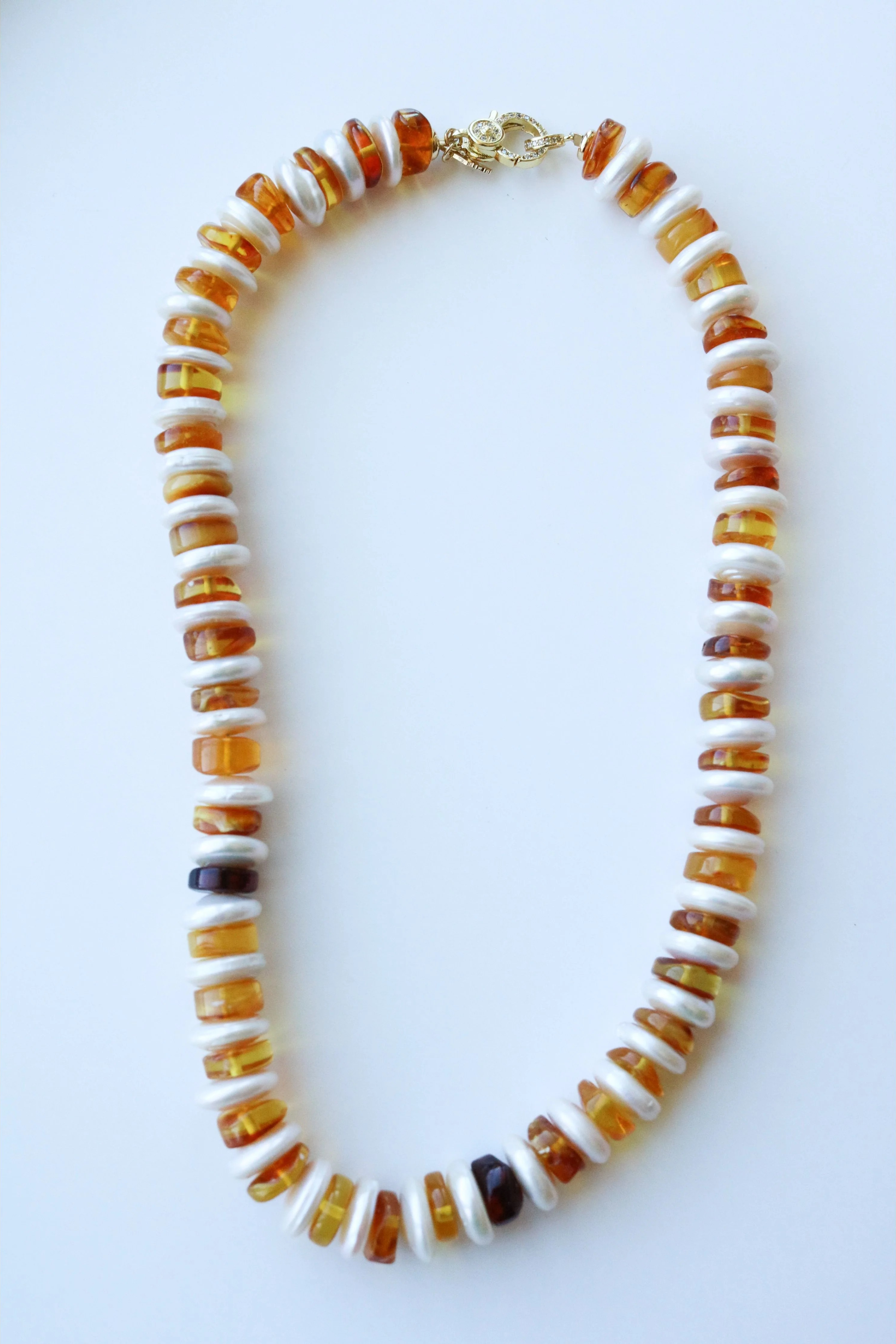 Citrine + Coin Pearl Necklace