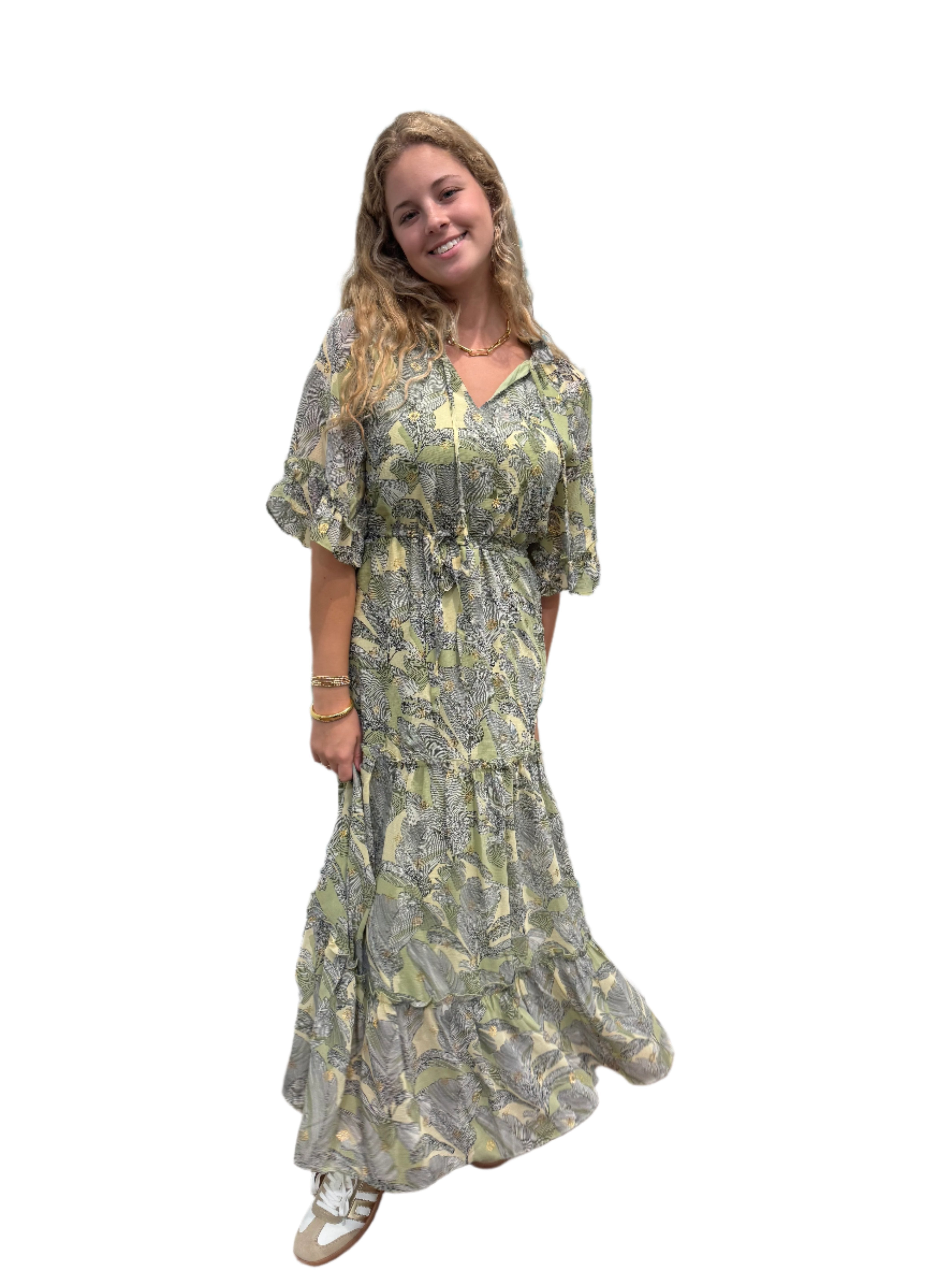 Cinched Waist Maxi Dress