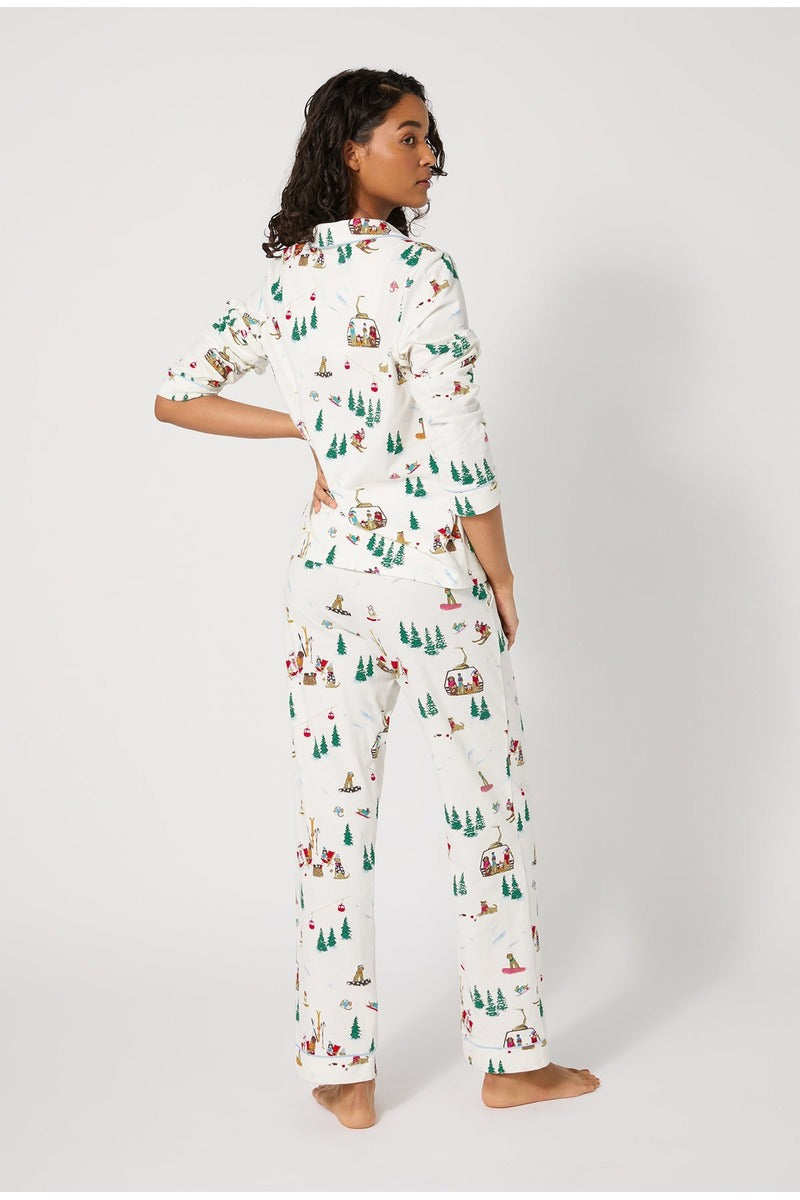 Ski Pups Long Sleeve Classic Stretch Jersey Pj Set