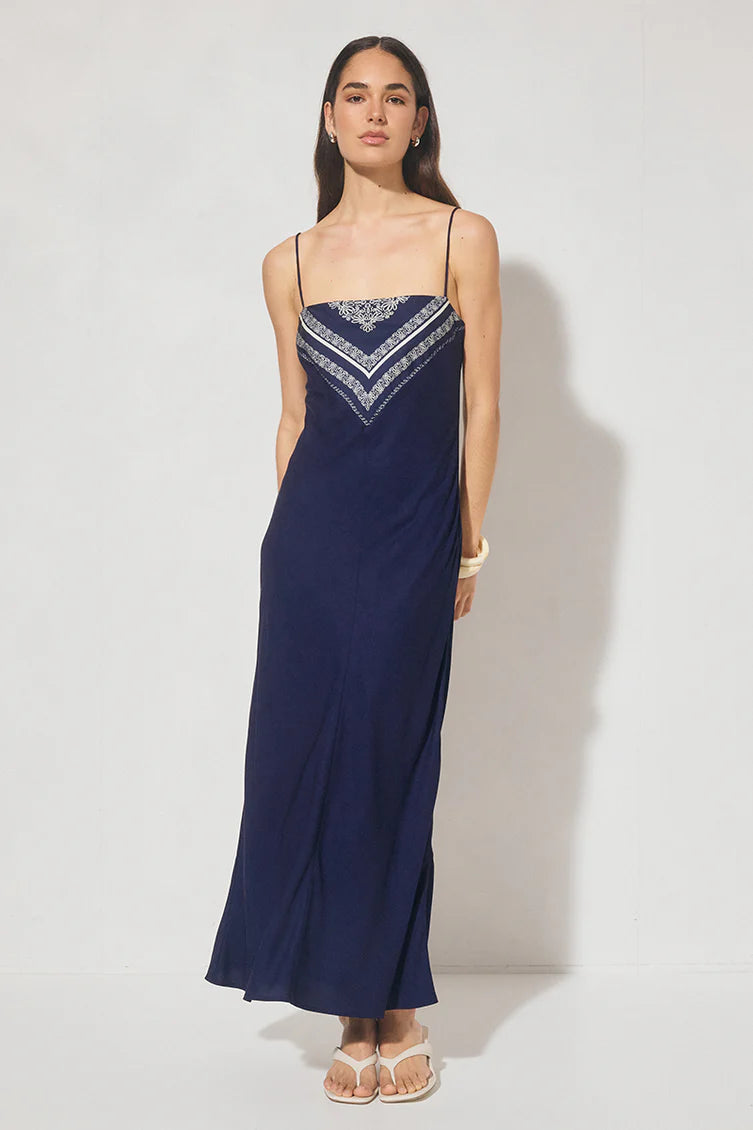 Serafina Dress Navy Base Cream