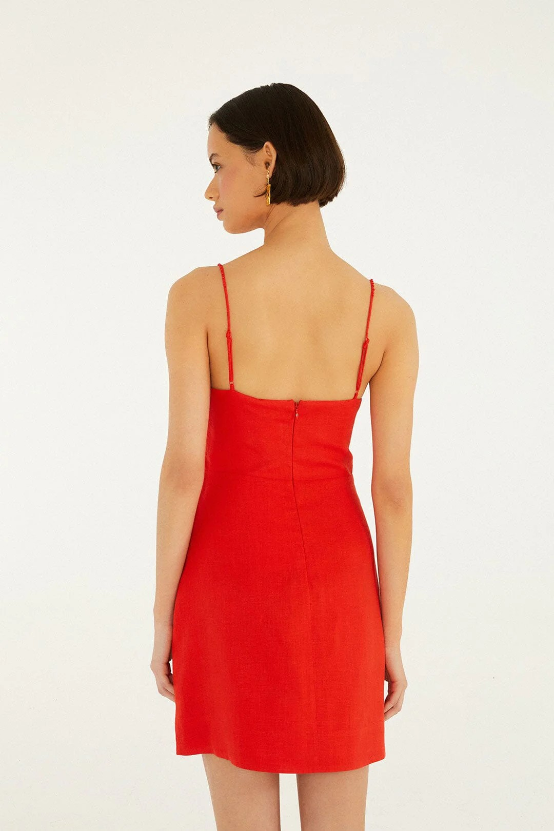 Red Sleeveless Flower Mini Dress