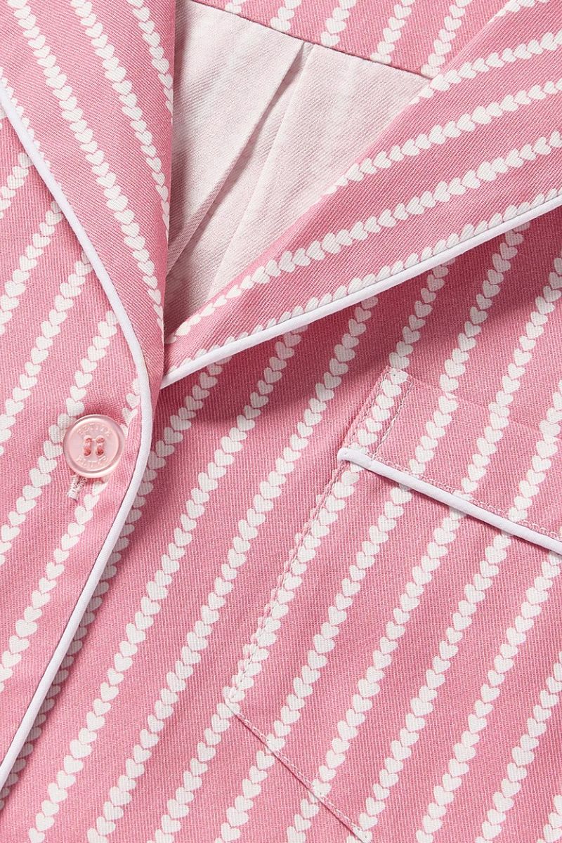 Twill Short Sleeve Pajama Short Set