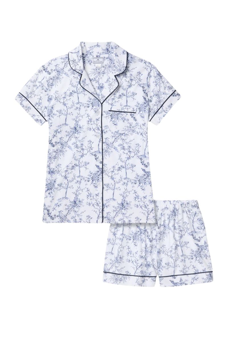 Pima Short Sleeve Pajama Short Set Timeless Toile