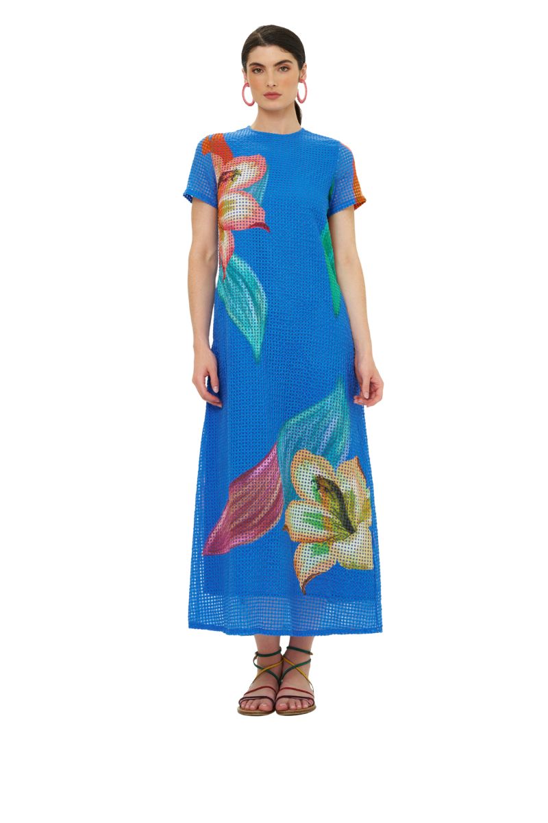 maxi shift dress with sleeves Short Sleeve Shift Maxi Dress