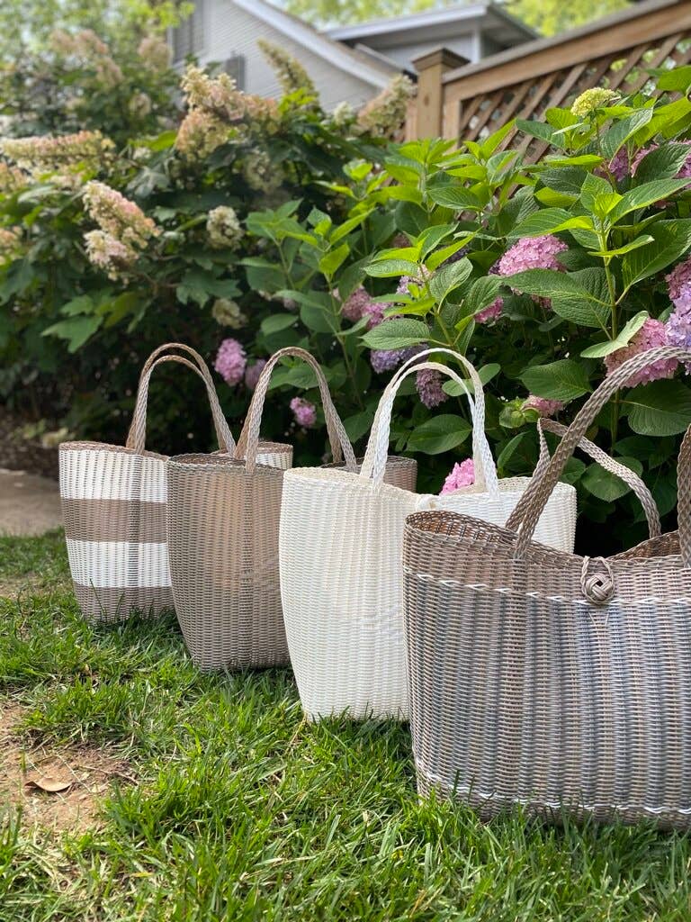 Medium, Guadalupe in Putty + Silver Tote