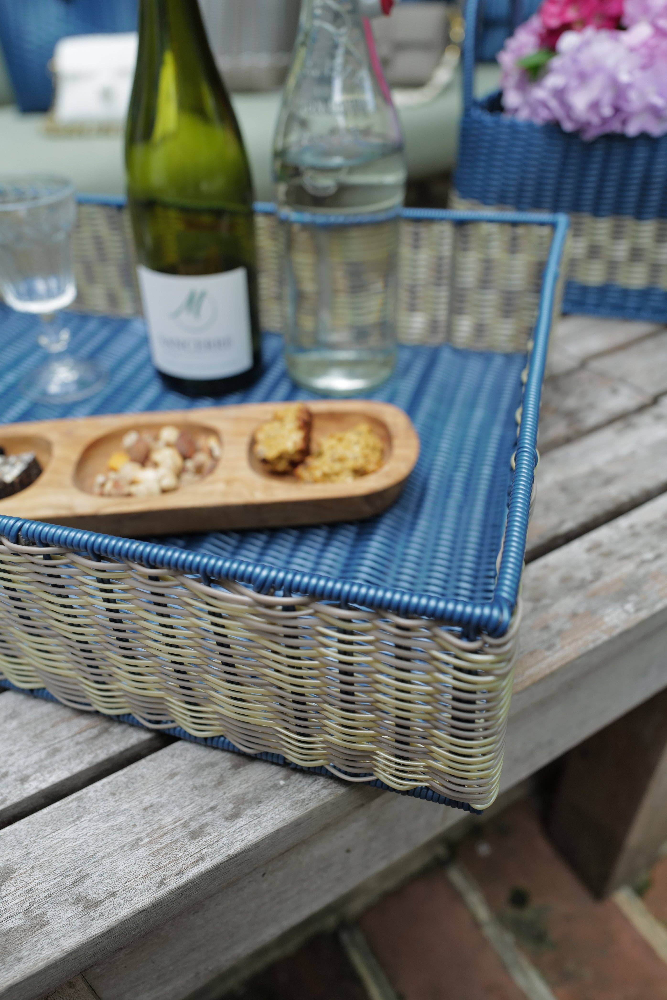 Woven Tray in Fog Blue/Putty/Pearl