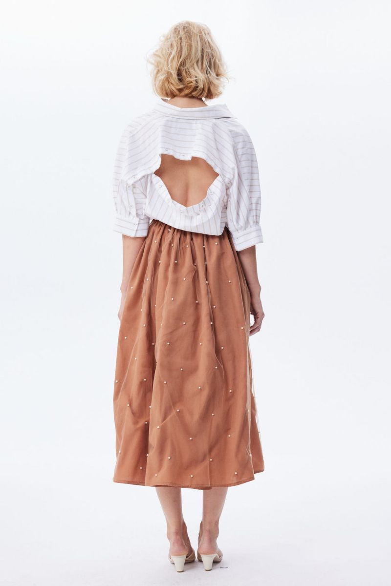 Echo Back Button Down Dolman Shirt