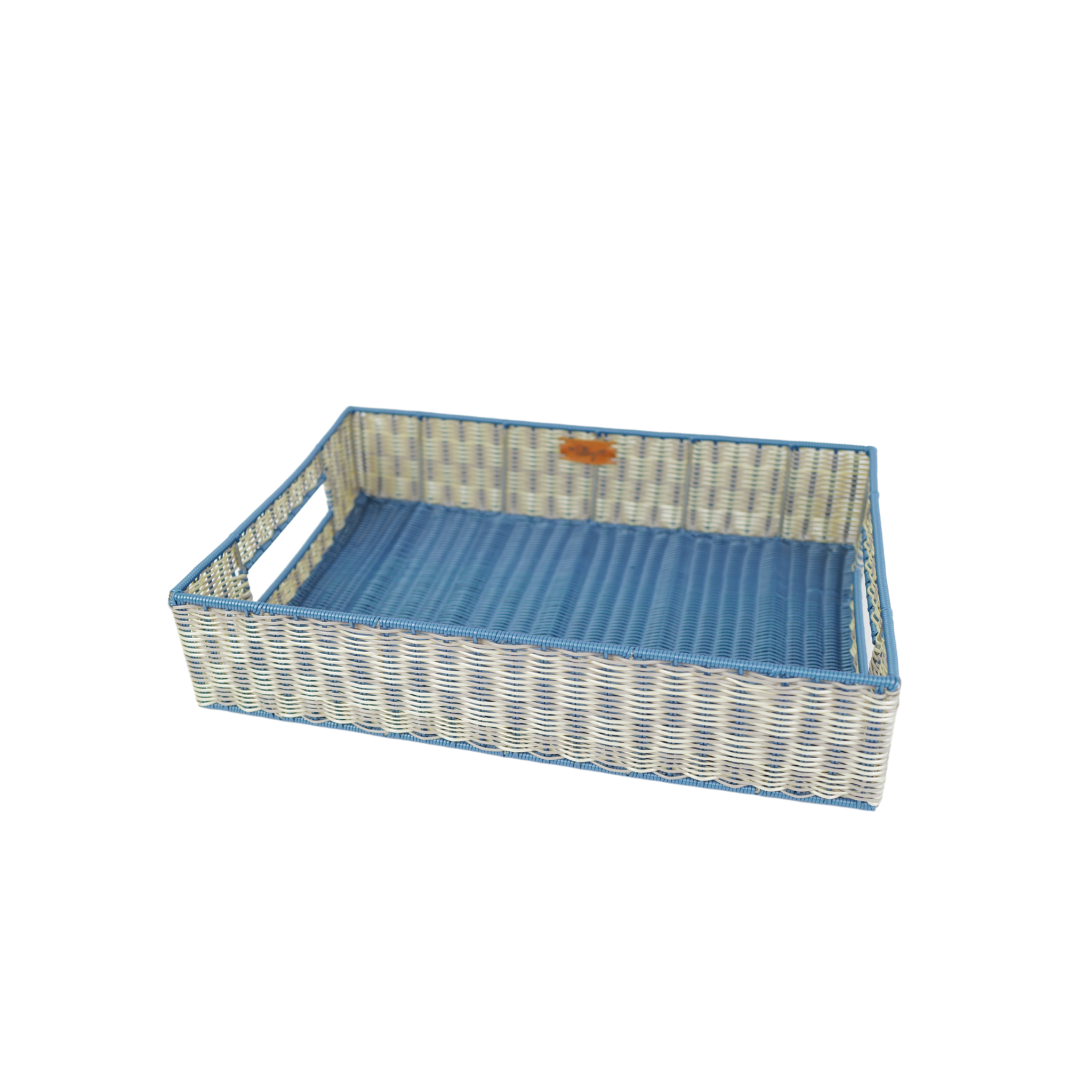 Woven Tray in Fog Blue/Putty/Pearl