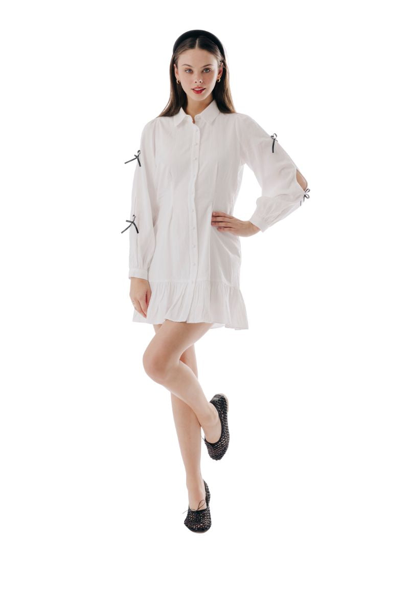 sachin and babi light blue dress Elevated Button-Down Drop Waist Mini Dress main image 0
