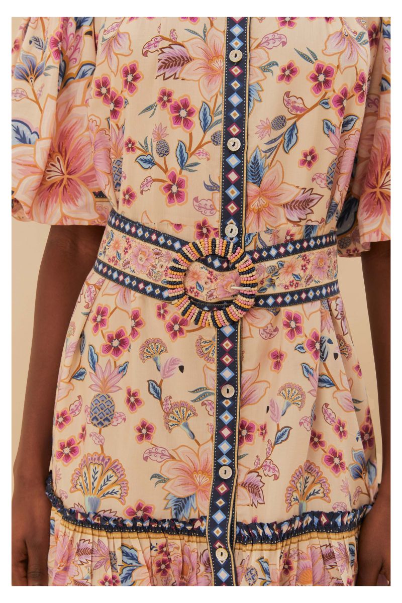 Superbloom Tapestry Puff Sleeve Mini Dress