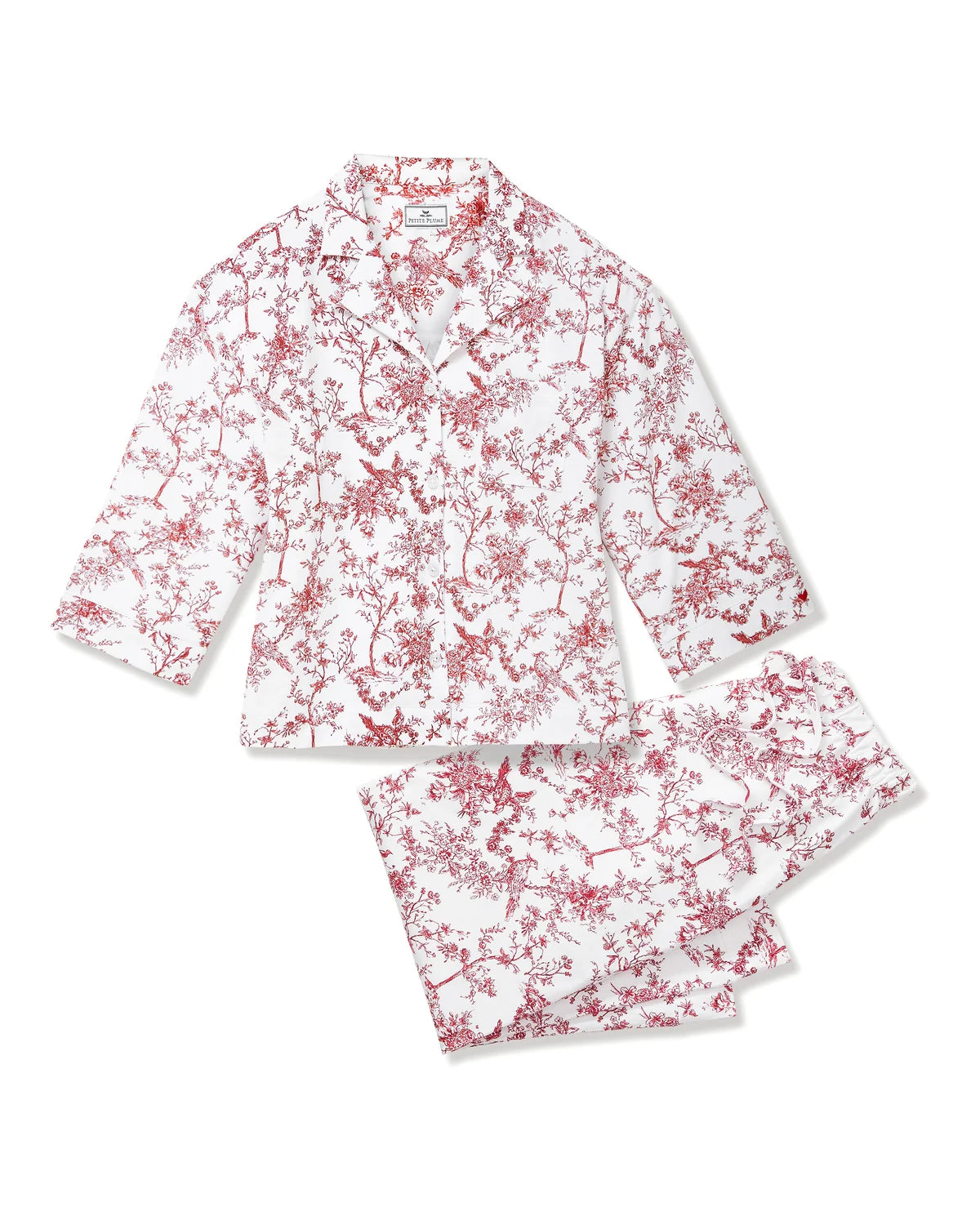 Women's Pima Olivia Wide Leg Pajama in Red Timeless Toile