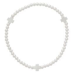 Signature Cross Sterling Silver Pattern 3mm bead bracelet