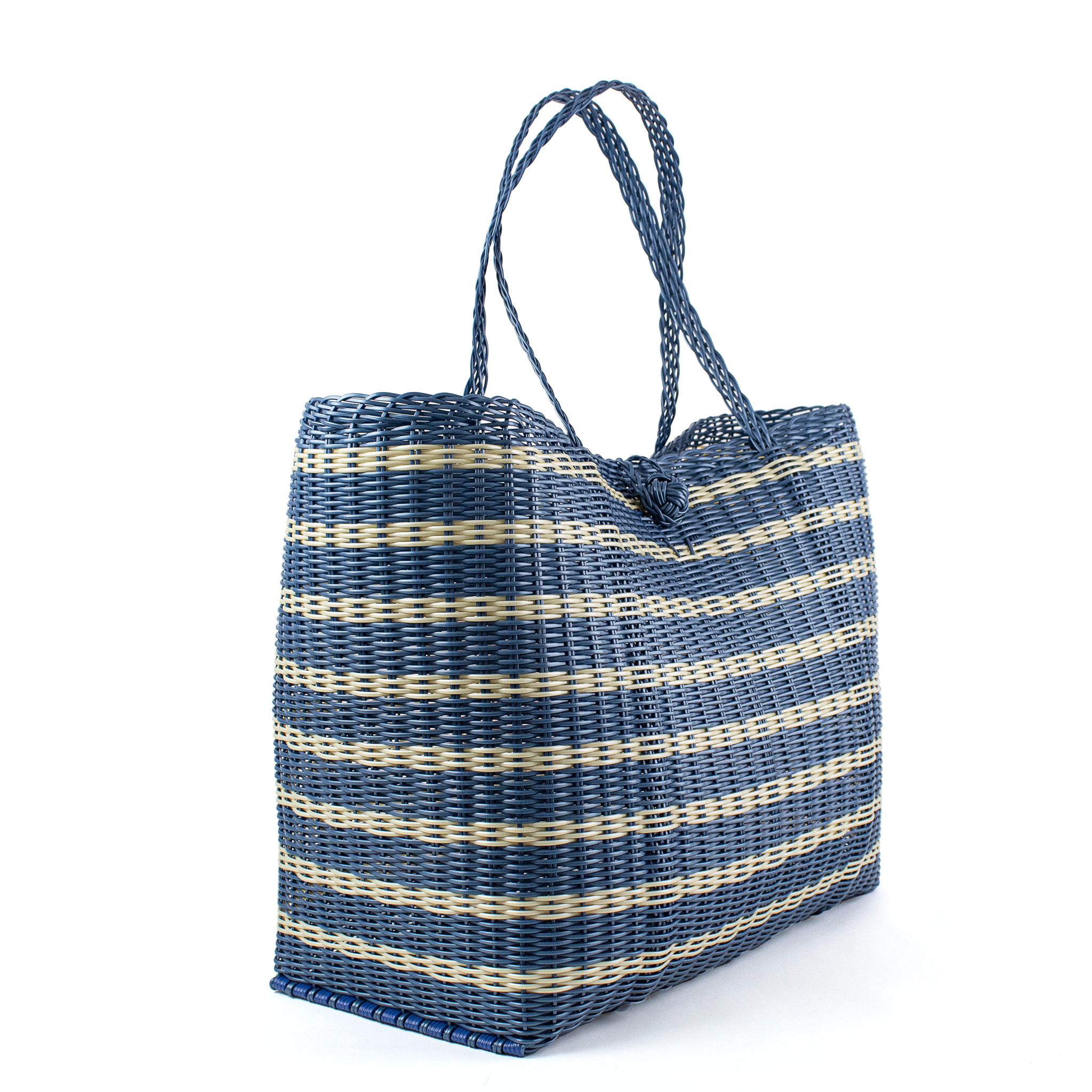 Medium, Sailor Stripe in Fog Blue Tote