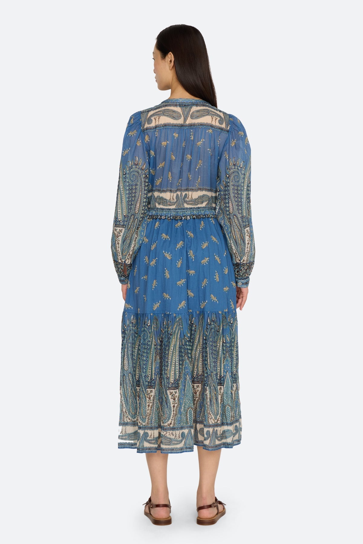 ELLERY PAISLEY L/SLV MIDI DRESS (D2)