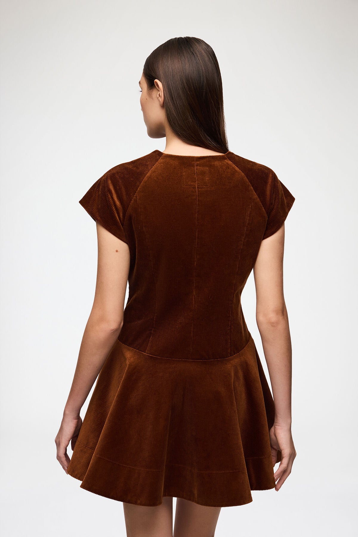 Corduroy Buttoned Mini Dress