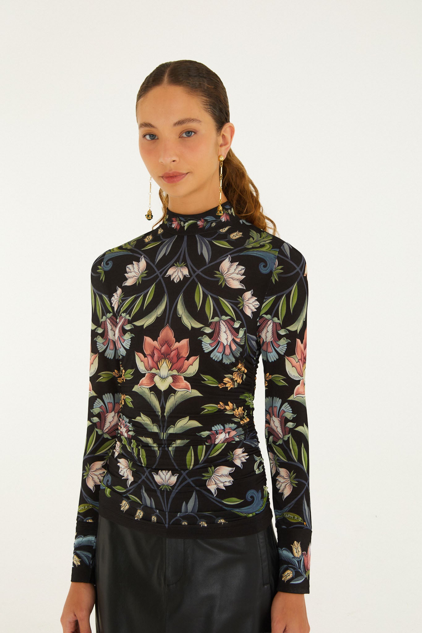 NATALIA BLACK JERSEY BLOUSE