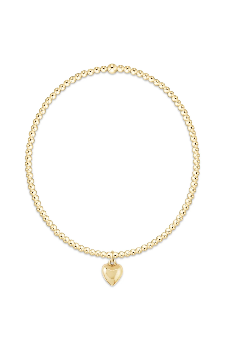 Classic Gold 2mm Bracelet - Love Plush Small Gold Charm
