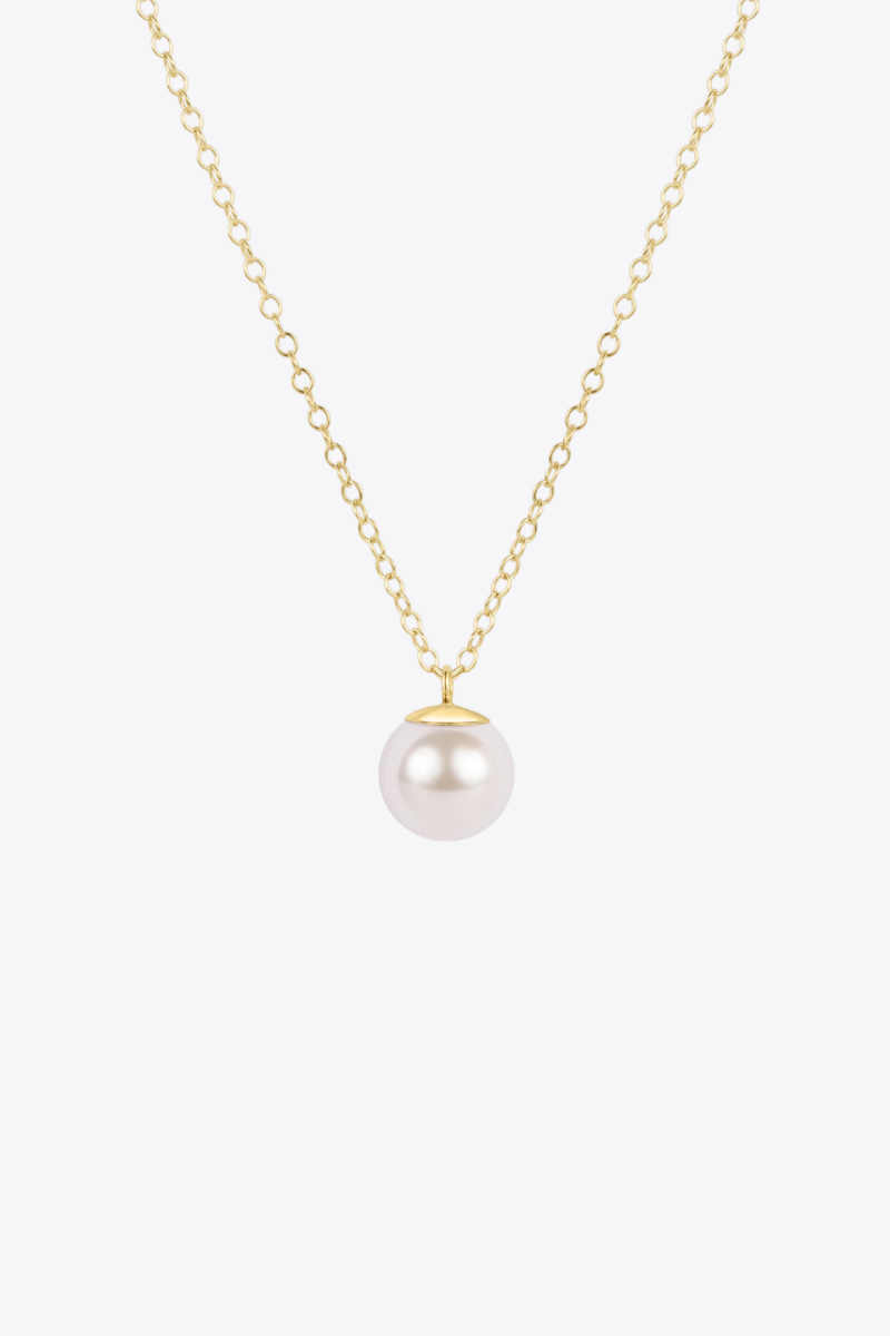 16" Necklace Gold - Classic Pearl 10mm Charm