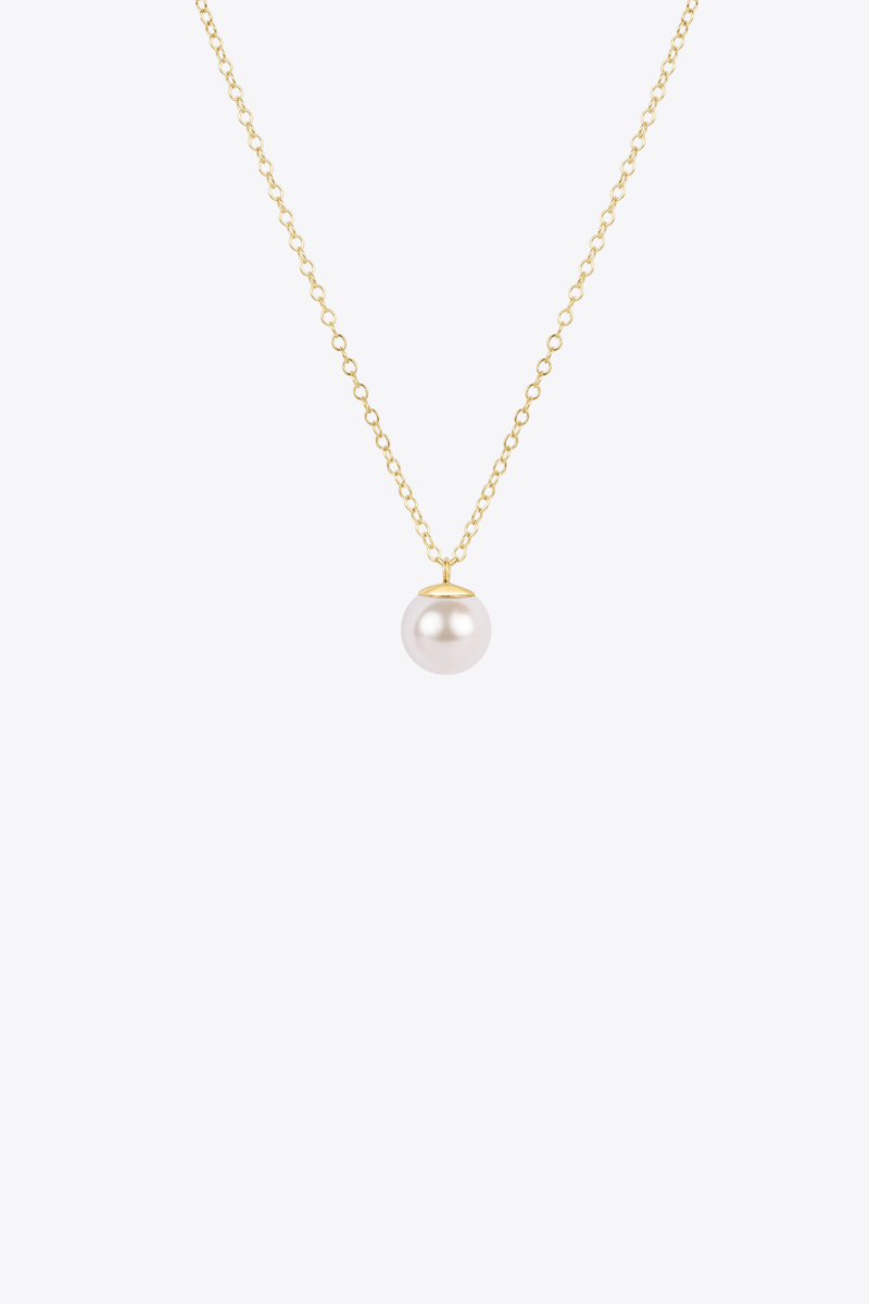 16" Necklace Gold - Classic Pearl 8mm Charm