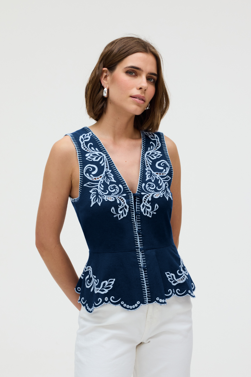 Embroidered Anya Tank