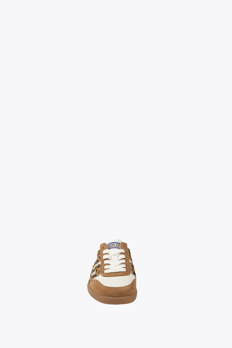 Back 70 Streetwear Easter in White Leopard Backless Sneakers