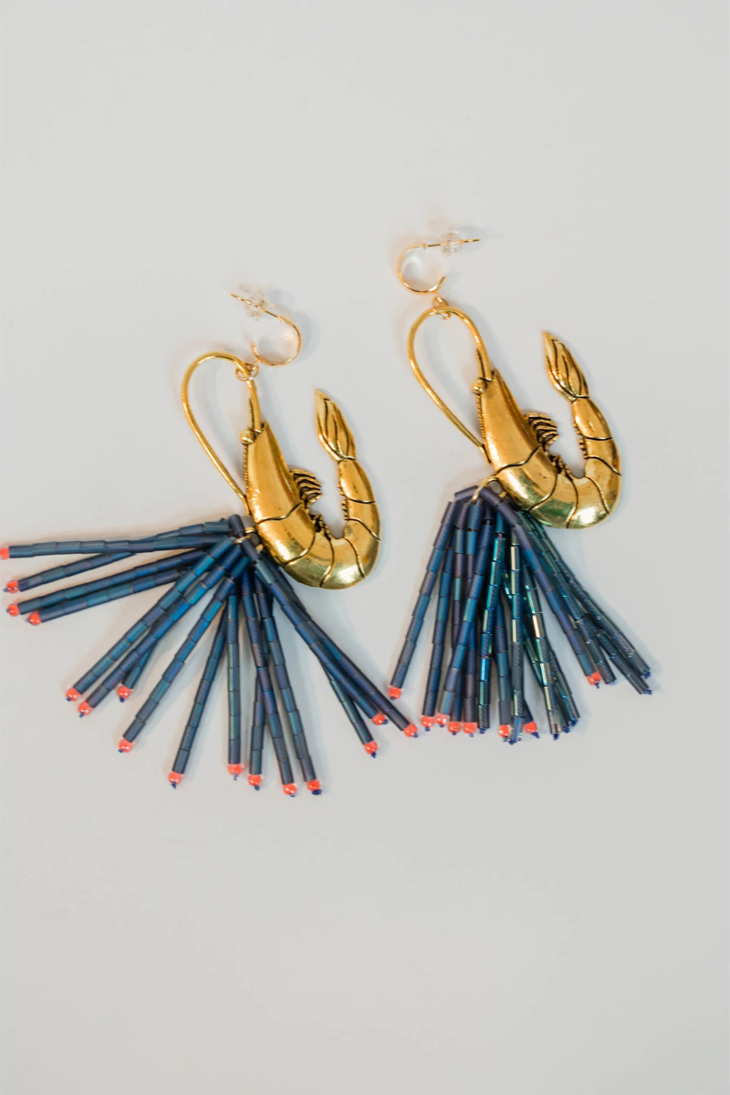 Shrimp on Ice Tassel Earring