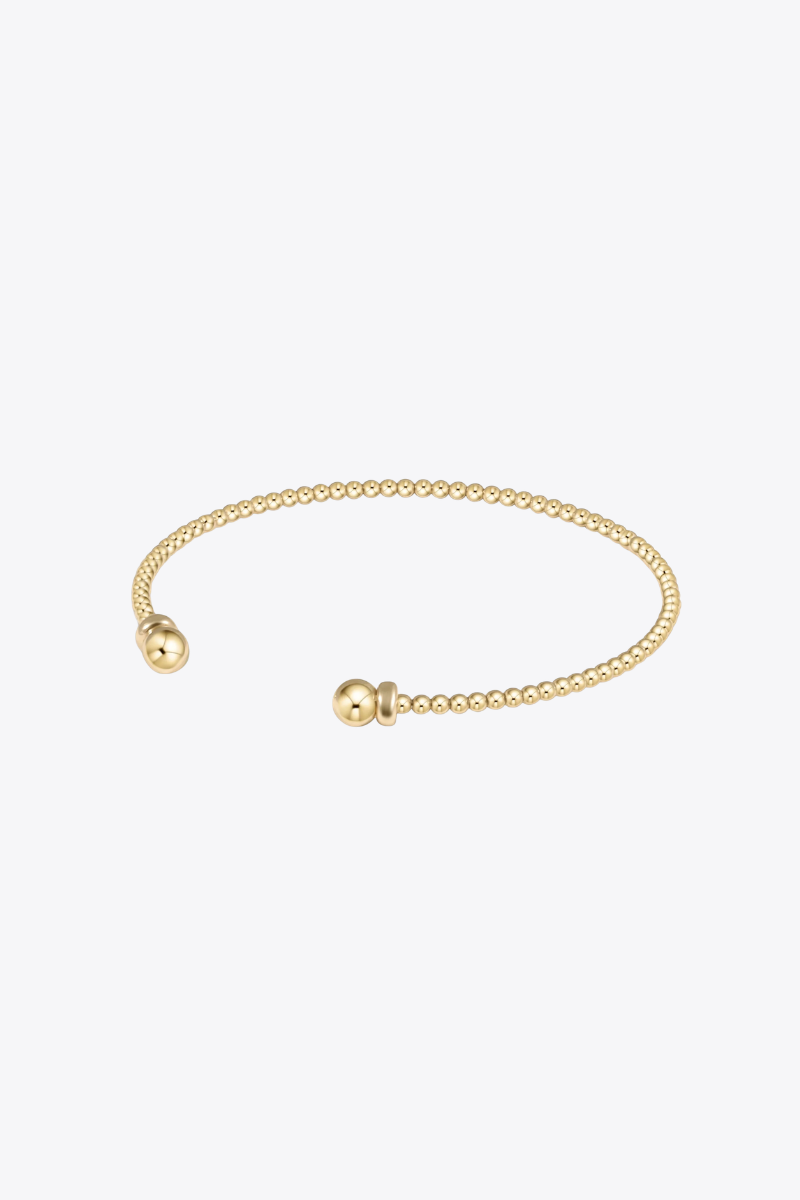 Classic Gold 2mm Bead Cuff - Gold